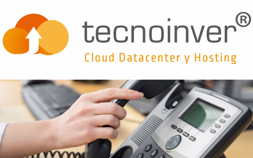 Logo de Tecnoinver con teléfono IP 